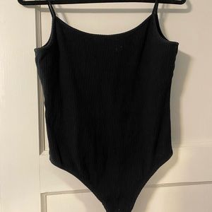 Black ribbed bodysuit